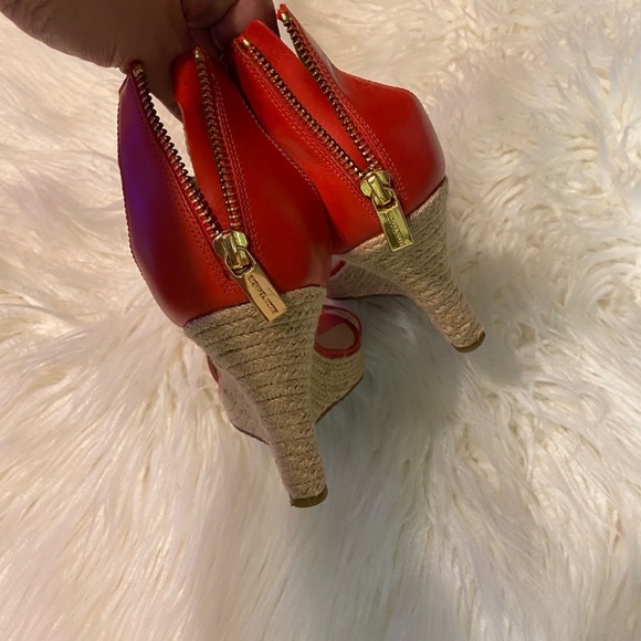 Michael Kors Red Wedge Sandals - Picture 7 of 8